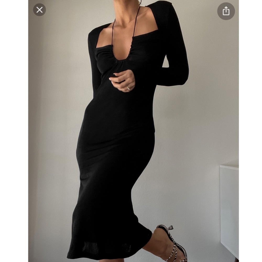 NWOT Black Midi Dress